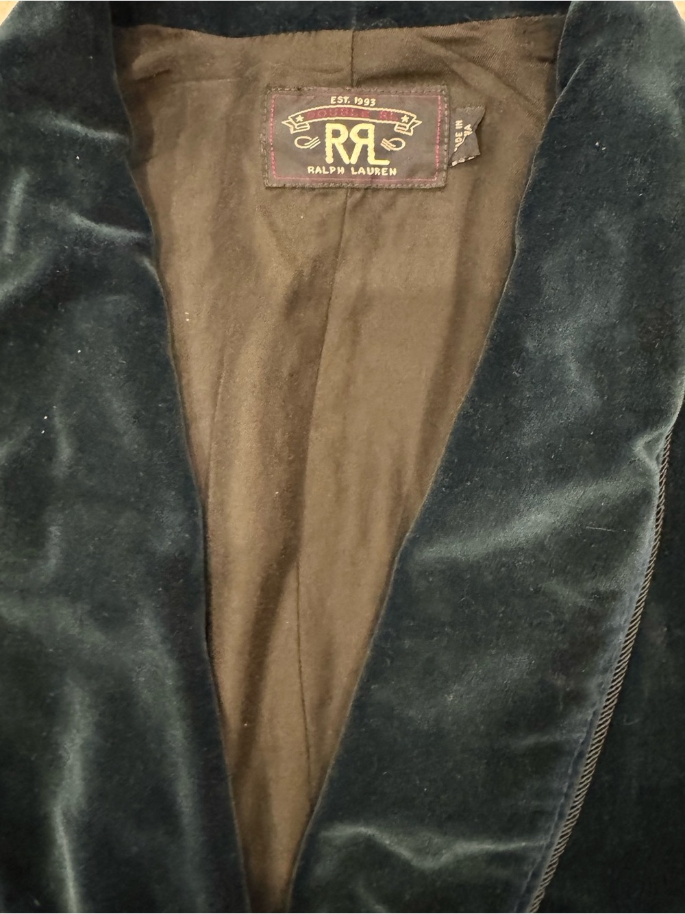 Ralph Lauren Double RL Dark Teal Velvet Sport Coat Blazer - Picture 6 of 6